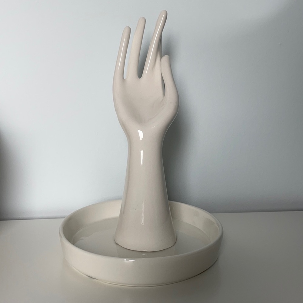 Pier 1 Hand Shaped White Jewellery Holder